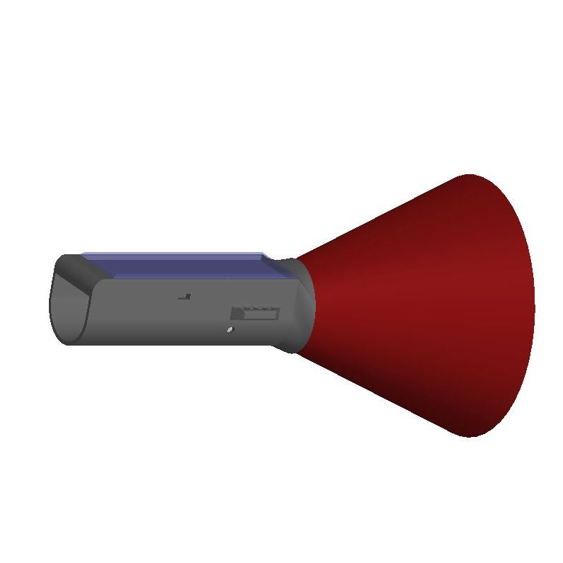 FlyBeeper TAS — Pitot probe and tail fin keep it aligned with the airflow under the harness